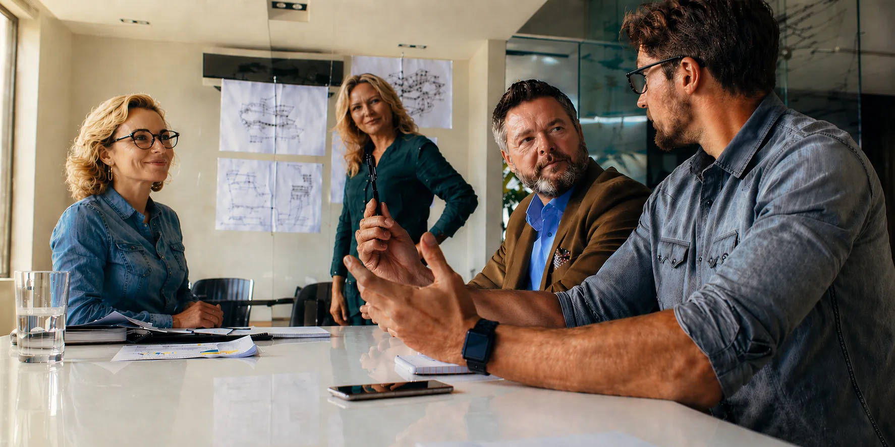 Senior stakeholders in a requirements discovery session